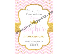 Pink and Gold Birthday Party Invitation,(003kidspag)